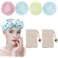 Los mejores  - FINEVERNEK Gorros de Ducha- Impermeable Gorros de Ducha- Gorro de Ducha Grande- Gorros de baño femeninos- para Mujeres…